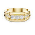 Men's Five-Stone Channel-Set Moissanite Band – 925 Sterling Silver, 18K Gold Vermeil