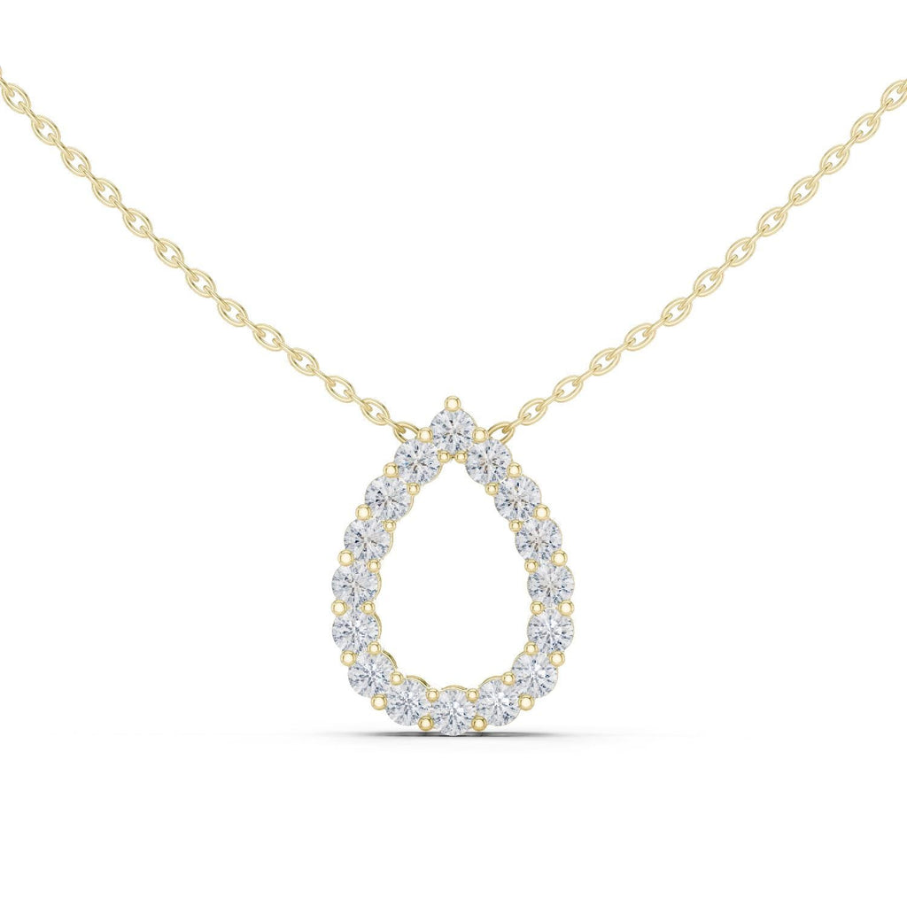 Round Moissanite Horseshoe Pendant Necklace – 925 Sterling Silver, 18K Gold Vermeil