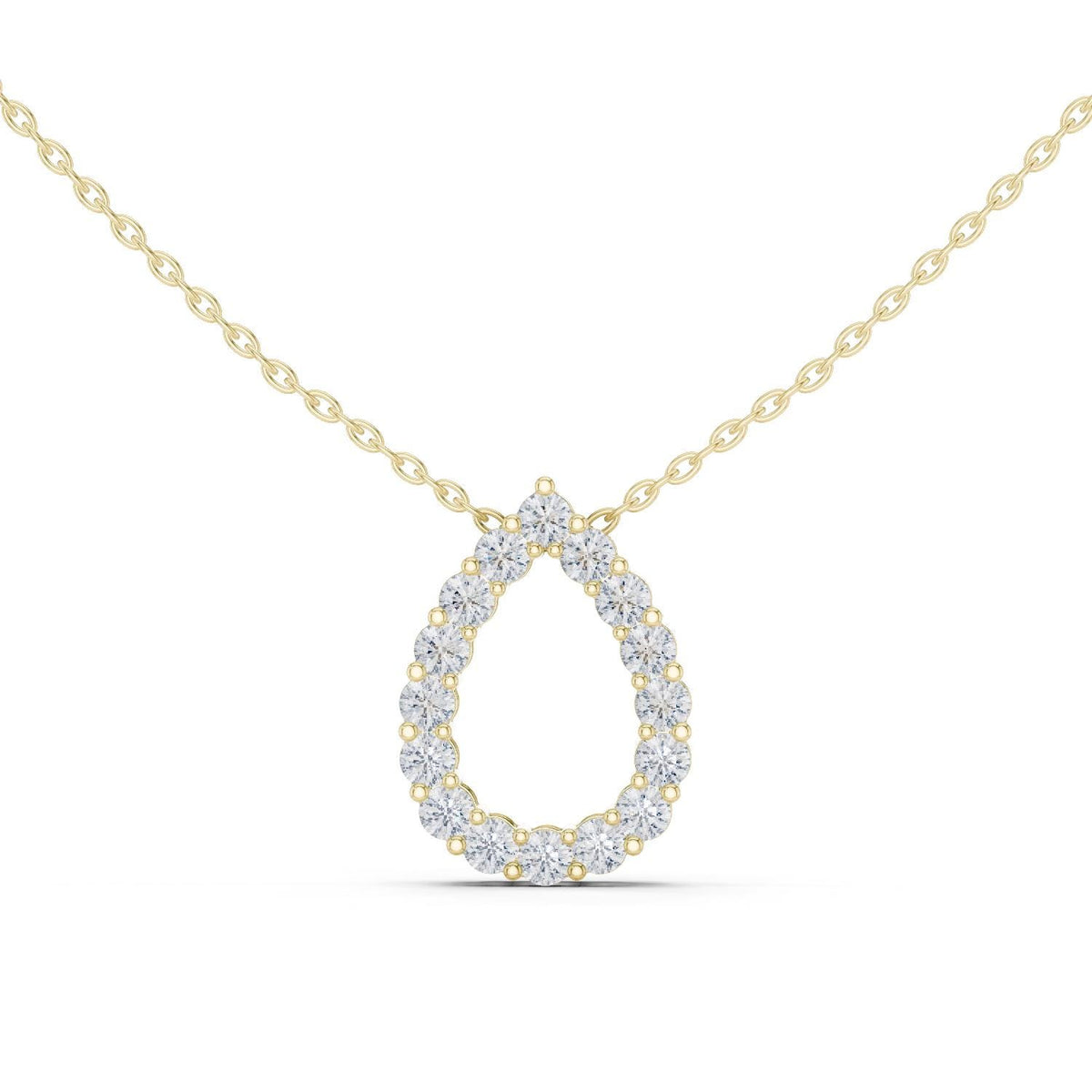 Round Moissanite Horseshoe Pendant Necklace – 925 Sterling Silver, 18K Gold Vermeil