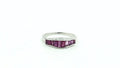 Channel-Set Ruby Band Ring – 925 Sterling Silver, 18K White Gold Vermeil
