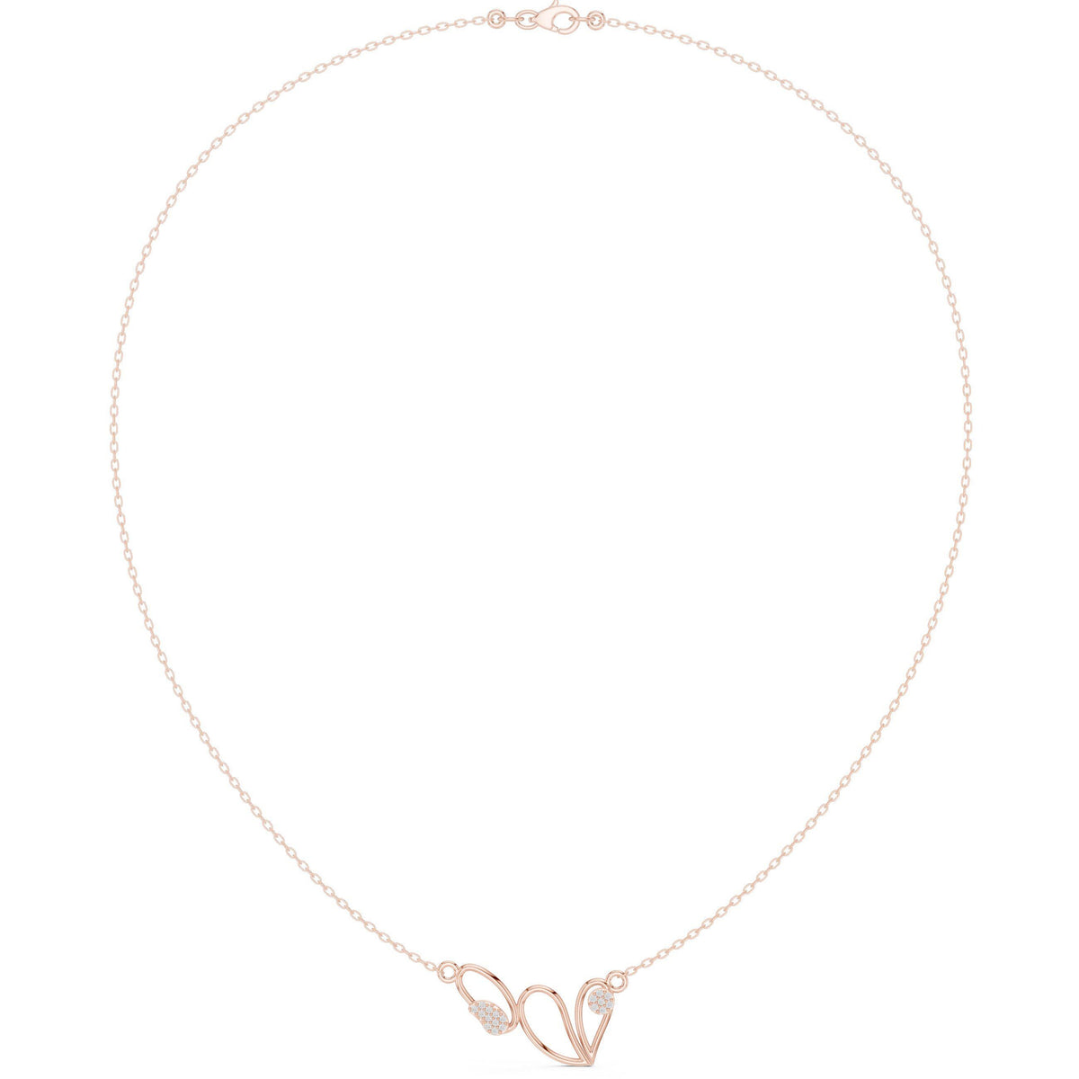 Moissanite Twisted Loop Necklace – 925 Sterling Silver, 18K Gold Vermeil