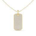 Moissanite Pavé Dog Tag Necklace – 925 Sterling Silver, 18K Gold Vermeil