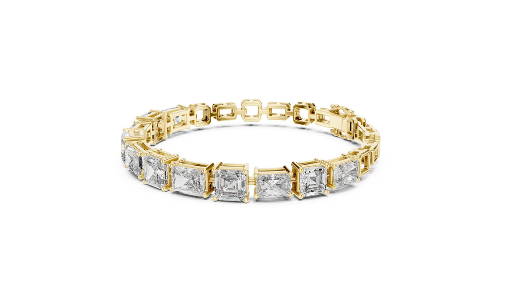 Emerald & Cushion-Cut Moissanite Tennis Bracelet – 925 Sterling Silver, 18K Gold Vermeil