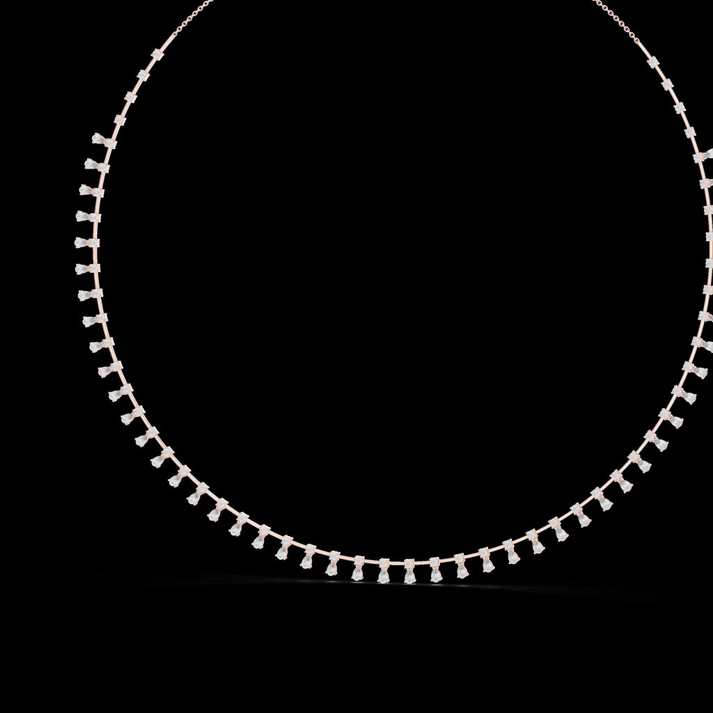Moissanite Necklace – 925 Sterling Silver, 18K White Gold Vermeil