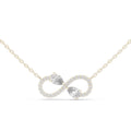 Pear Moissanite Pavé Infinity Necklace – 925 Sterling Silver, 18K Gold Vermeil