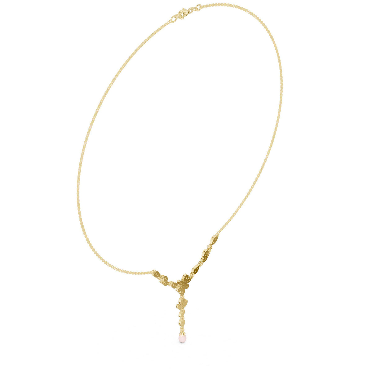 Moissanite Cluster Y-Lariat Necklace – 925 Sterling Silver, 18K Gold Vermeil