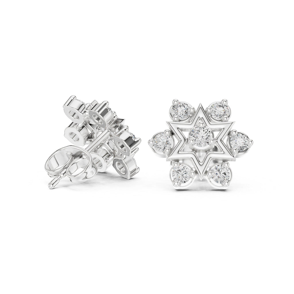 Moissanite Six-Point Star Stud Earrings – 925 Sterling Silver, 18K Gold Vermeil