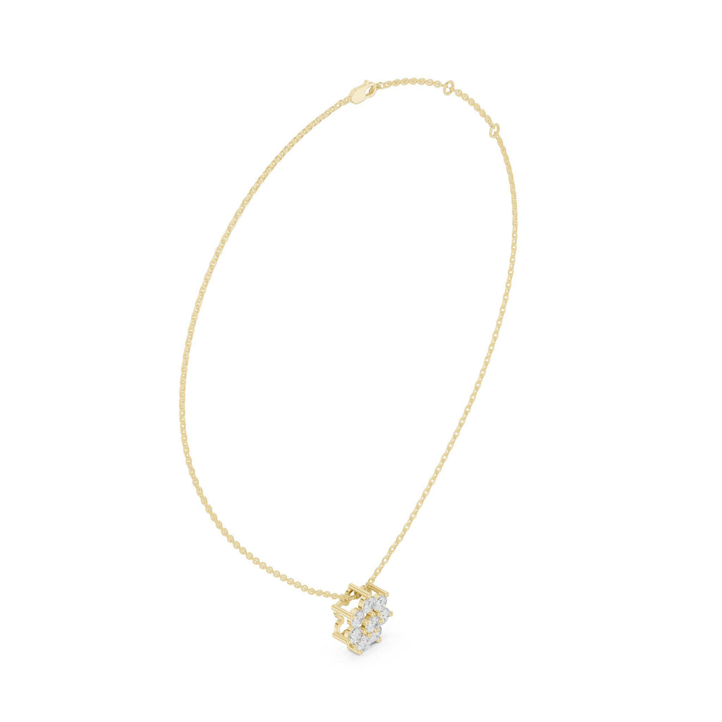 Moissanite Flower Cluster Mangalsutra Pendant – 925 Sterling Silver, 18K Gold Vermeil