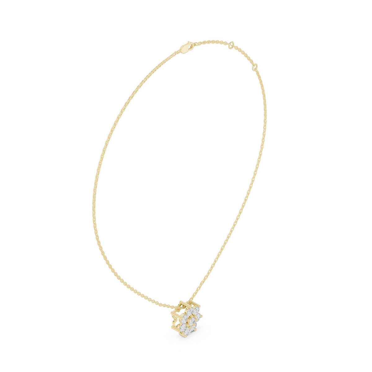 Moissanite Flower Cluster Mangalsutra Pendant – 925 Sterling Silver, 18K Gold Vermeil