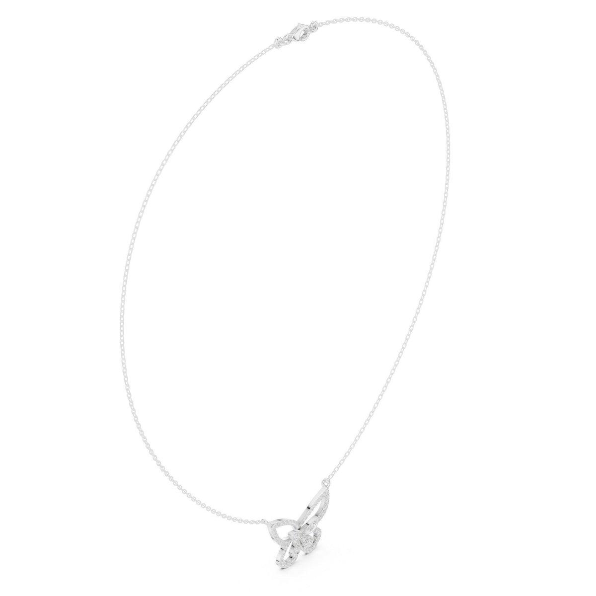 Moissanite Pavé Butterfly Necklace – 925 Sterling Silver, 18K Gold Vermeil
