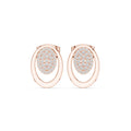 Moissanite Pavé Oval Disc Stud Earrings – 925 Sterling Silver, 18K Gold Vermeil