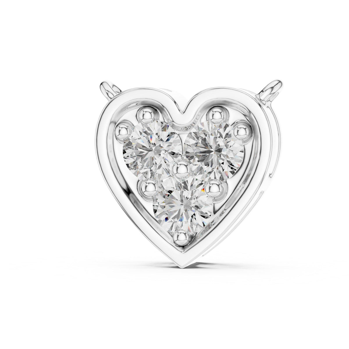 Moissanite Trio Heart Pendant Necklace – 925 Sterling Silver, 18K Gold Vermeil