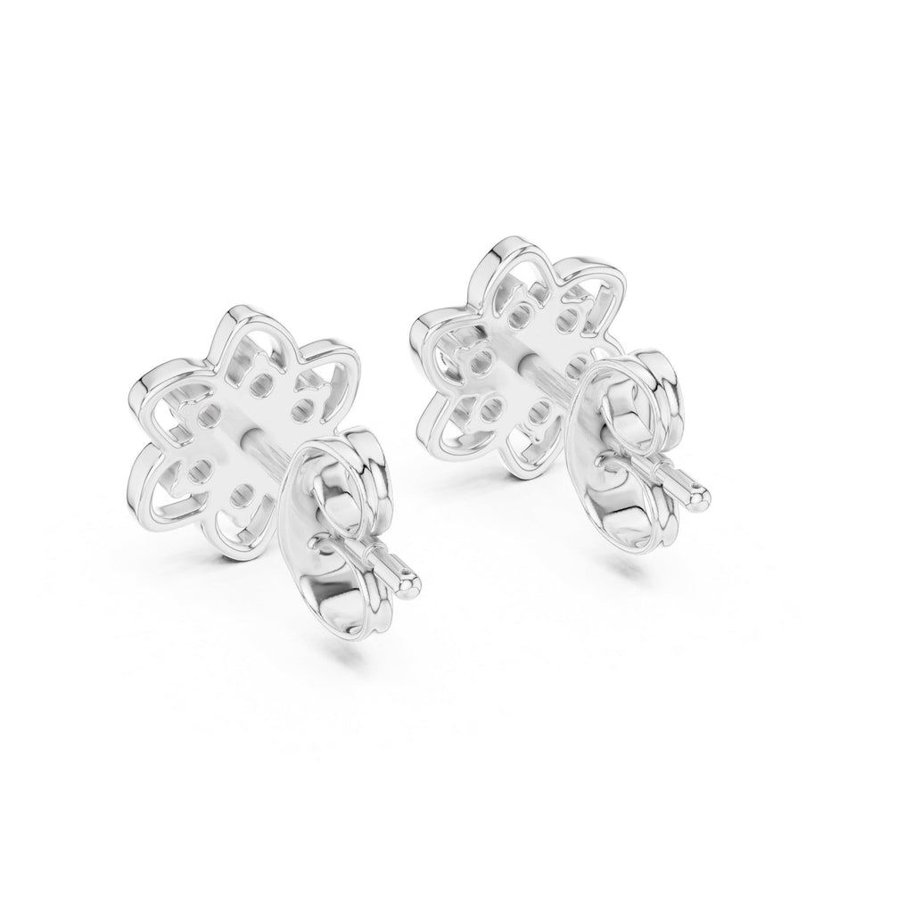 Moissanite Open Flower Cluster Stud Earrings – 925 Sterling Silver, 18K Gold Vermeil