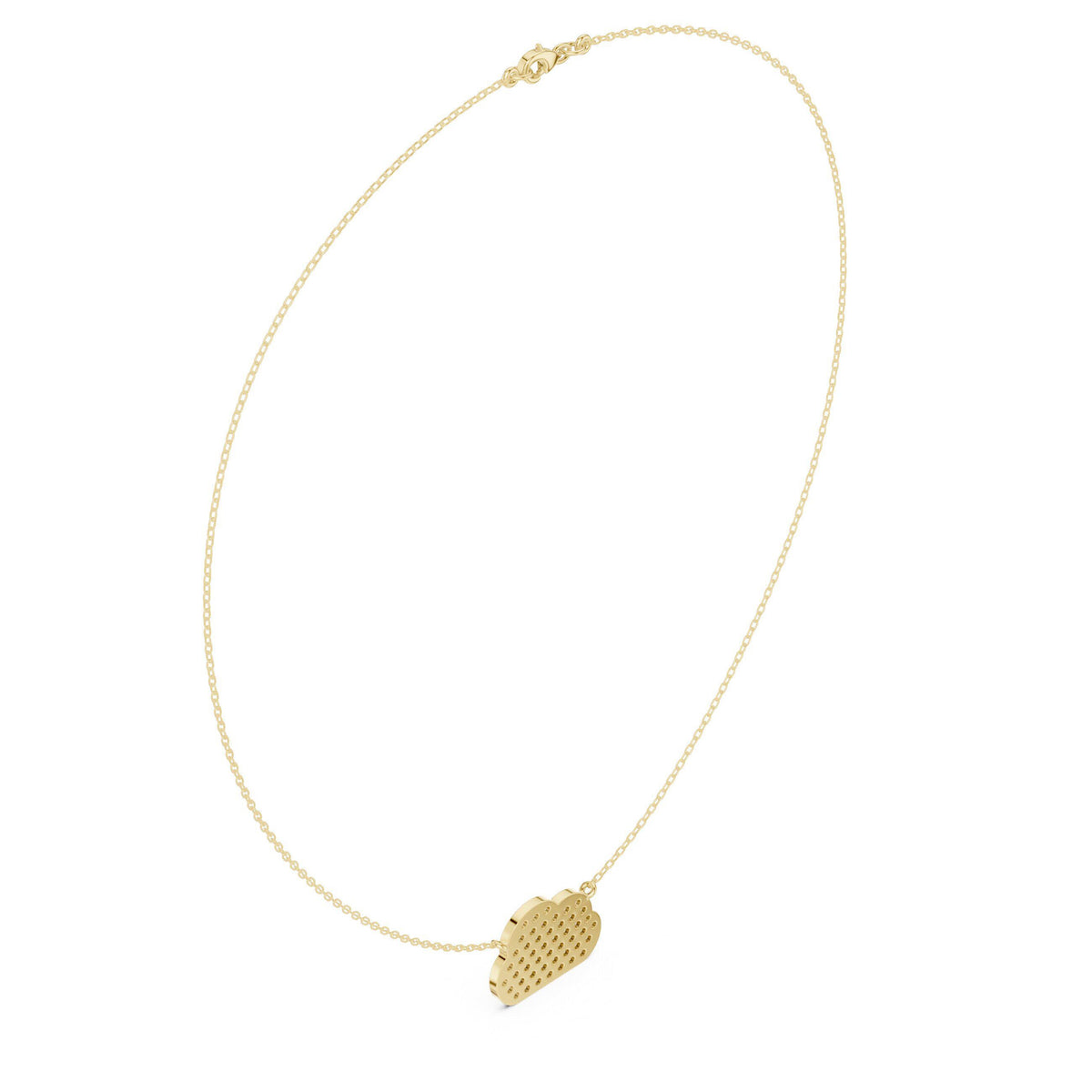 Moissanite Pavé Cloud Necklace – 925 Sterling Silver, 18K Gold Vermeil