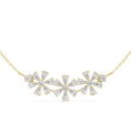 Pear & Marquise Moissanite Flower Mangalsutra Necklace – 925 Sterling Silver, 18K Gold Vermeil