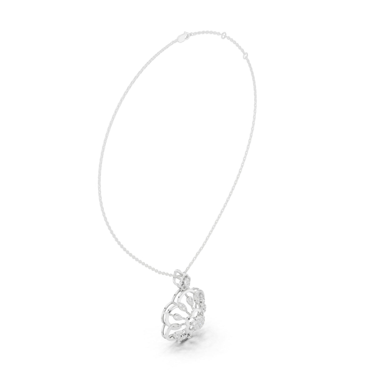 18K Gold Vermeil Floral Moissanite Pendant | 925 Silver Flower Necklace