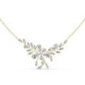 Marquise & Pear Moissanite Leaf Spray Mangalsutra Necklace – 925 Sterling Silver, 18K Gold Vermeil
