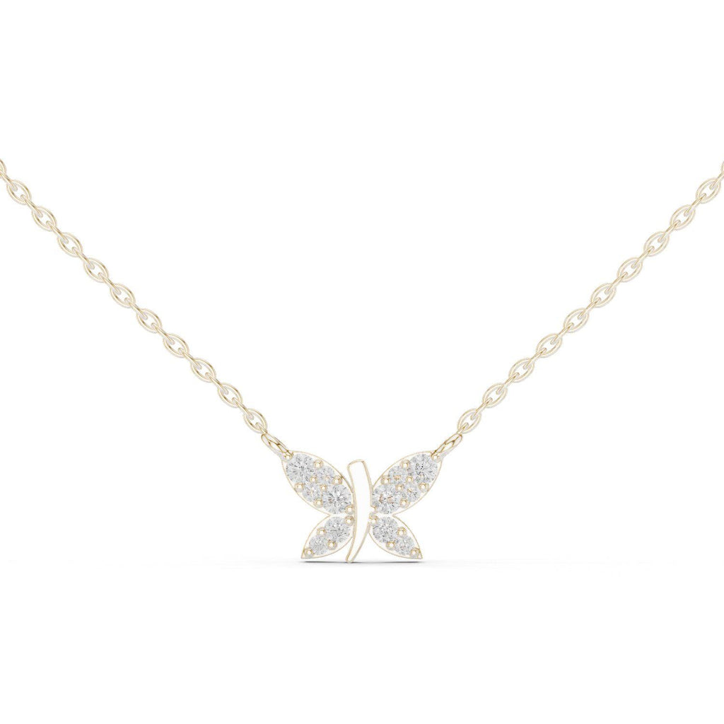 Marquise Moissanite Butterfly Necklace – 925 Sterling Silver, 18K Gold Vermeil