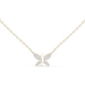 Marquise Moissanite Butterfly Necklace – 925 Sterling Silver, 18K Gold Vermeil