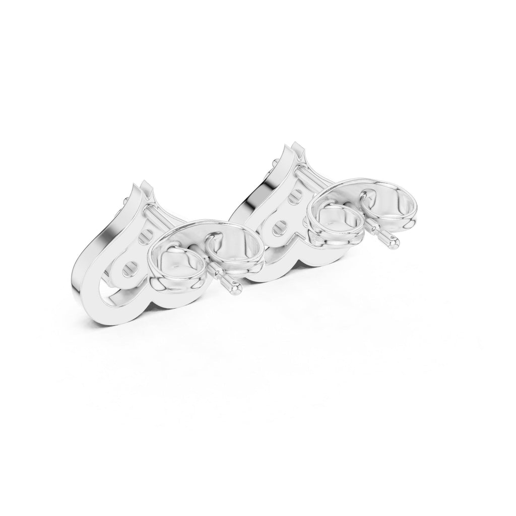 Moissanite Pavé Spade Stud Earrings – 925 Sterling Silver, 18K Gold Vermeil