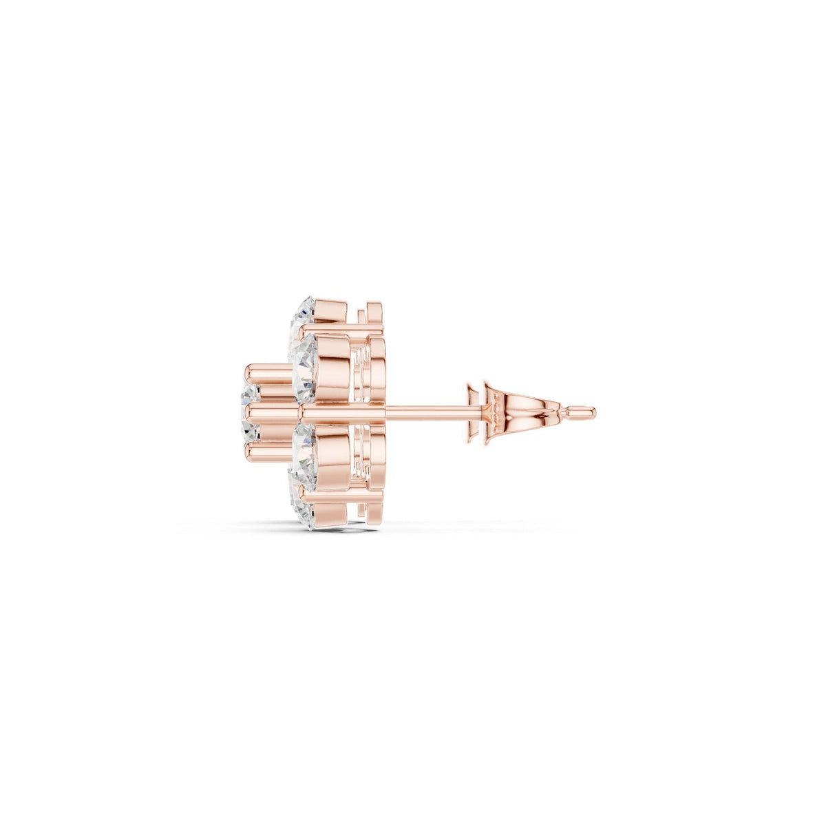 Moissanite Flower Cluster Stud Earrings – 925 Sterling Silver, 18K Gold Vermeil