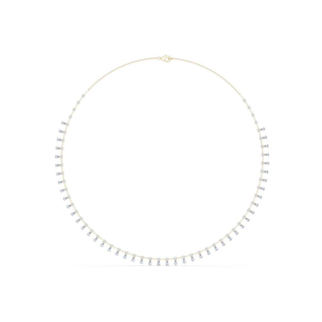 Moissanite Necklace – 925 Sterling Silver, 18K White Gold Vermeil