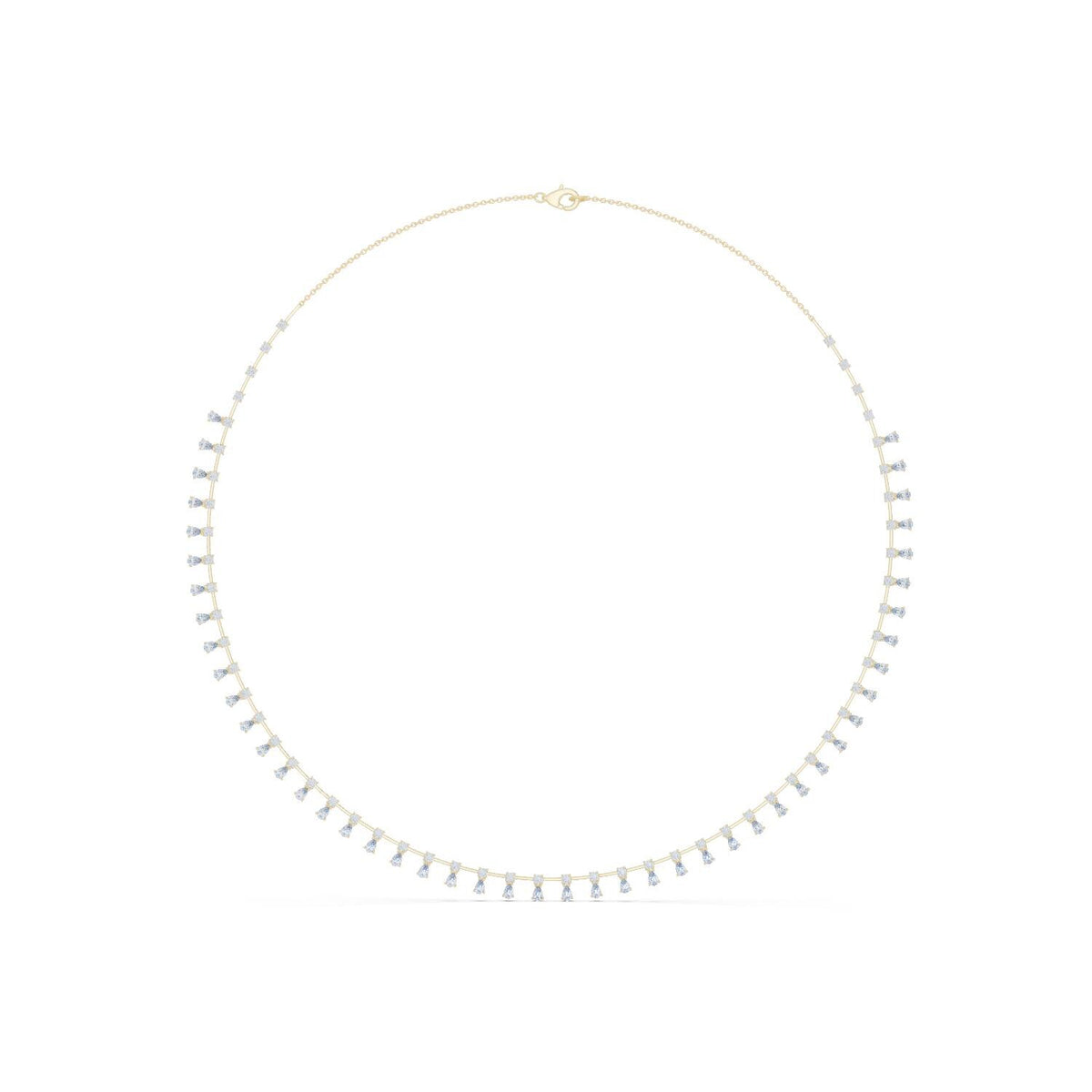 Moissanite Necklace – 925 Sterling Silver, 18K White Gold Vermeil