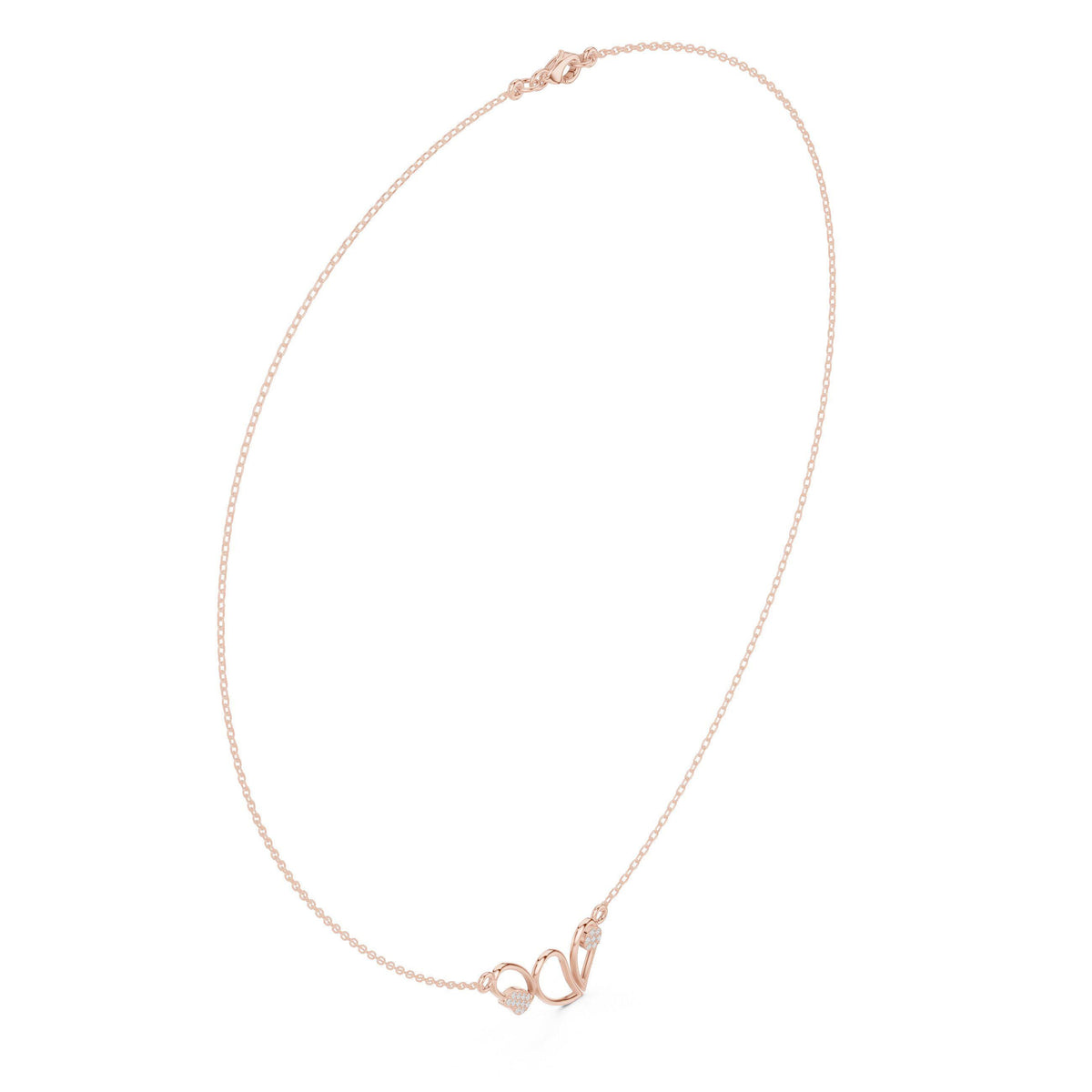Moissanite Twisted Loop Necklace – 925 Sterling Silver, 18K Gold Vermeil