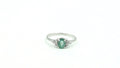 Oval Emerald Ring with Diamond-Set Shoulders – 925 Sterling Silver, 18K White Gold Vermeil