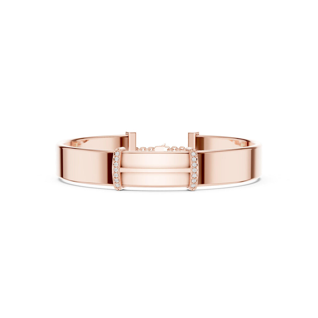 18K Gold Vermeil Men's Moissanite Cuff Bracelet | 925 Sterling Silver, Modern Luxury