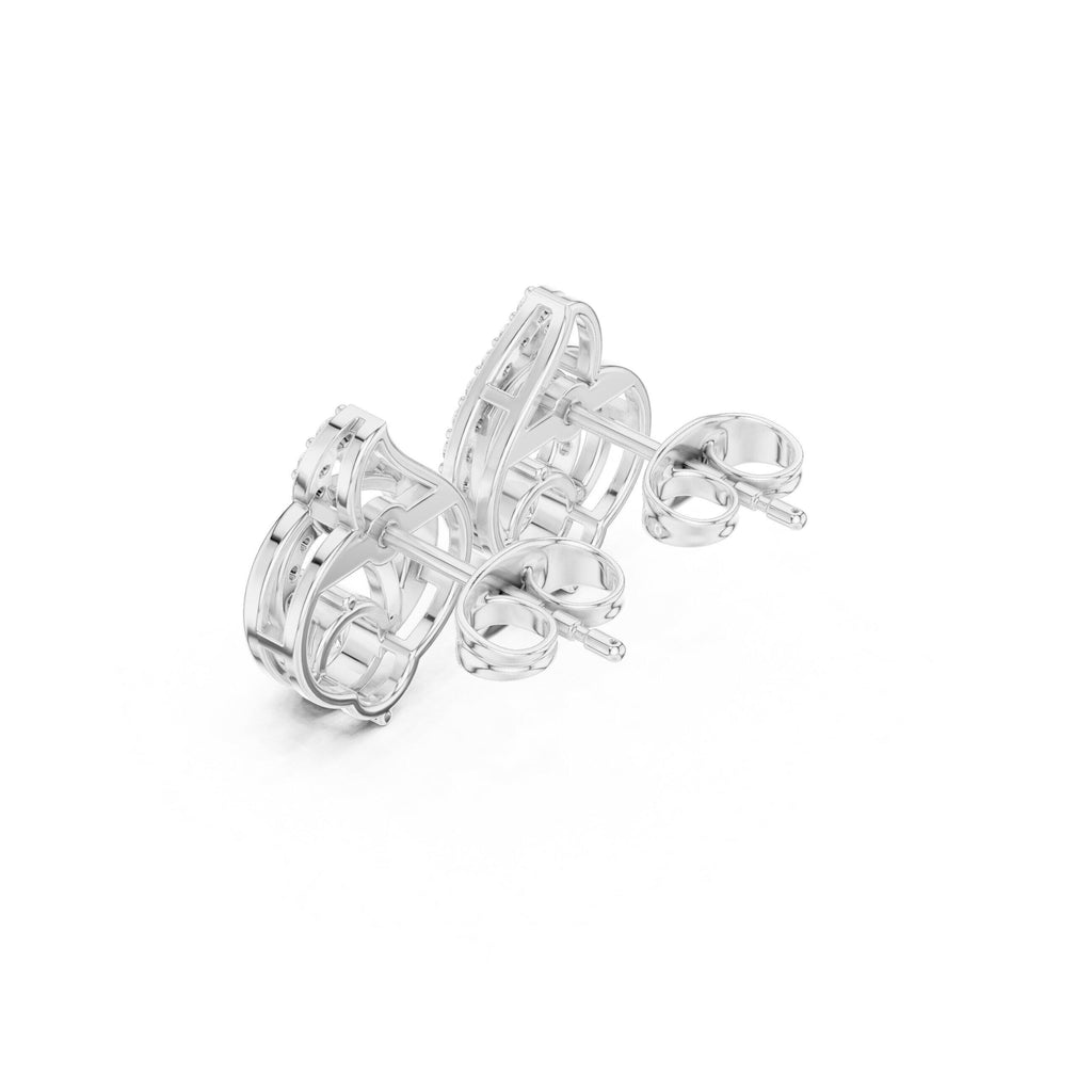 Pear Moissanite Swirl Stud Earrings – 925 Sterling Silver, 18K Gold Vermeil