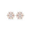 Marquise Moissanite Lotus Stud Earrings – 925 Sterling Silver, 18K Gold Vermeil
