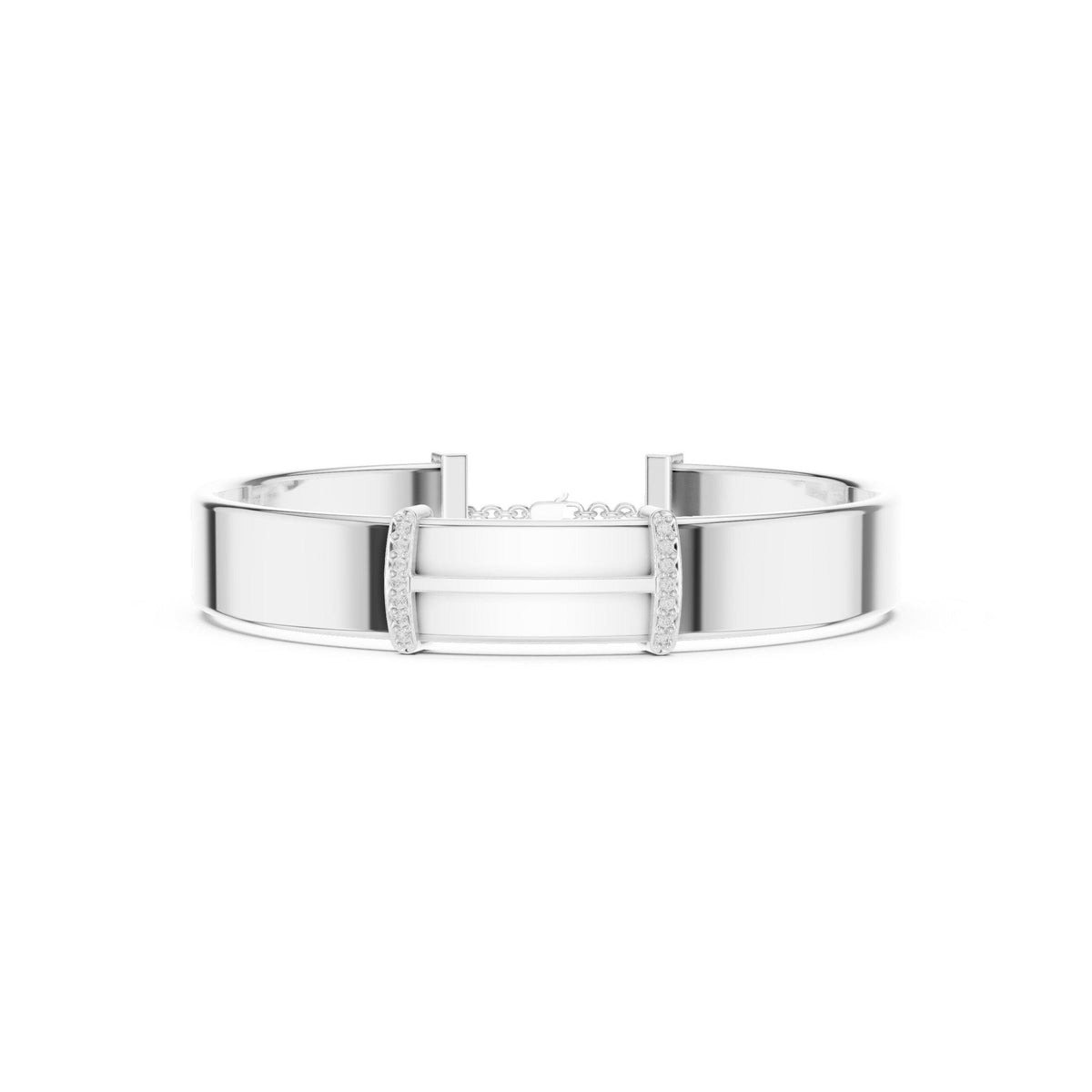18K Gold Vermeil Men's Moissanite Cuff Bracelet | 925 Sterling Silver, Modern Luxury