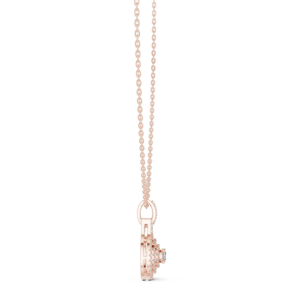 Cushion Moissanite Triple-Halo Pendant Necklace – 925 Sterling Silver, 18K Gold Vermeil