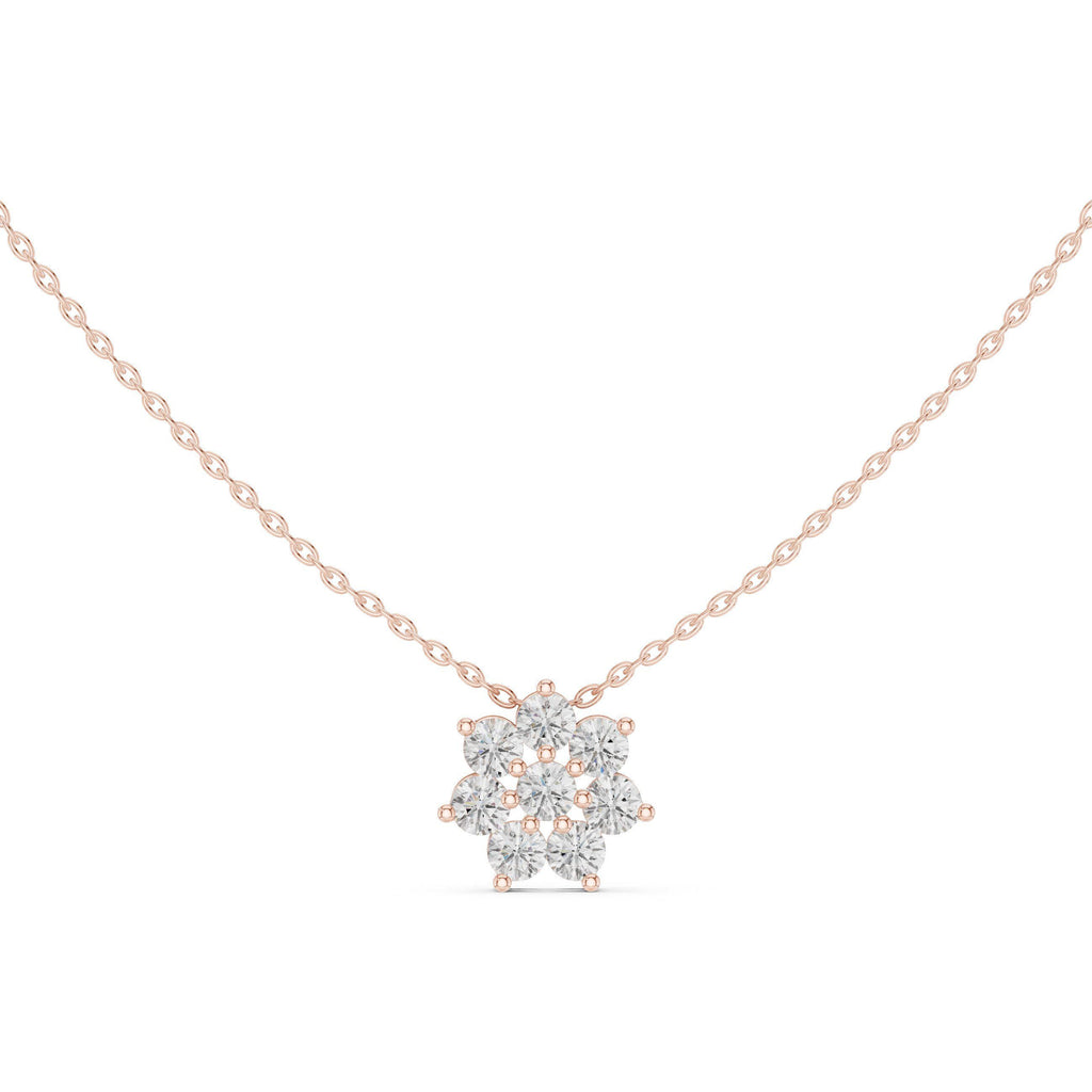 Moissanite Flower Cluster Mangalsutra Pendant – 925 Sterling Silver, 18K Gold Vermeil