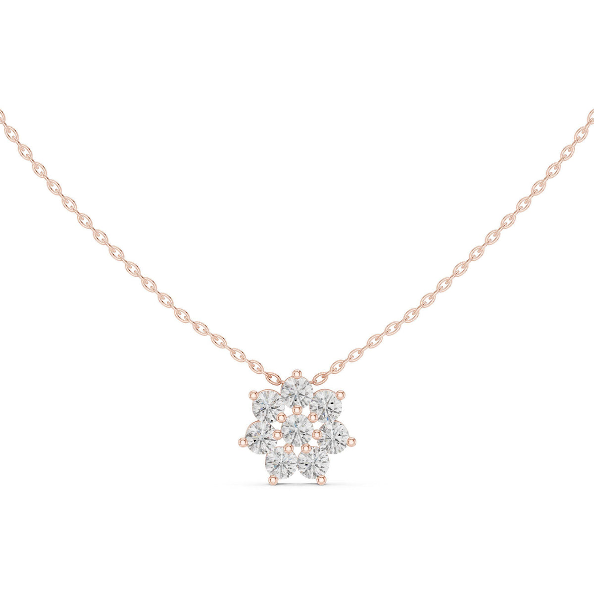 Moissanite Flower Cluster Mangalsutra Pendant – 925 Sterling Silver, 18K Gold Vermeil