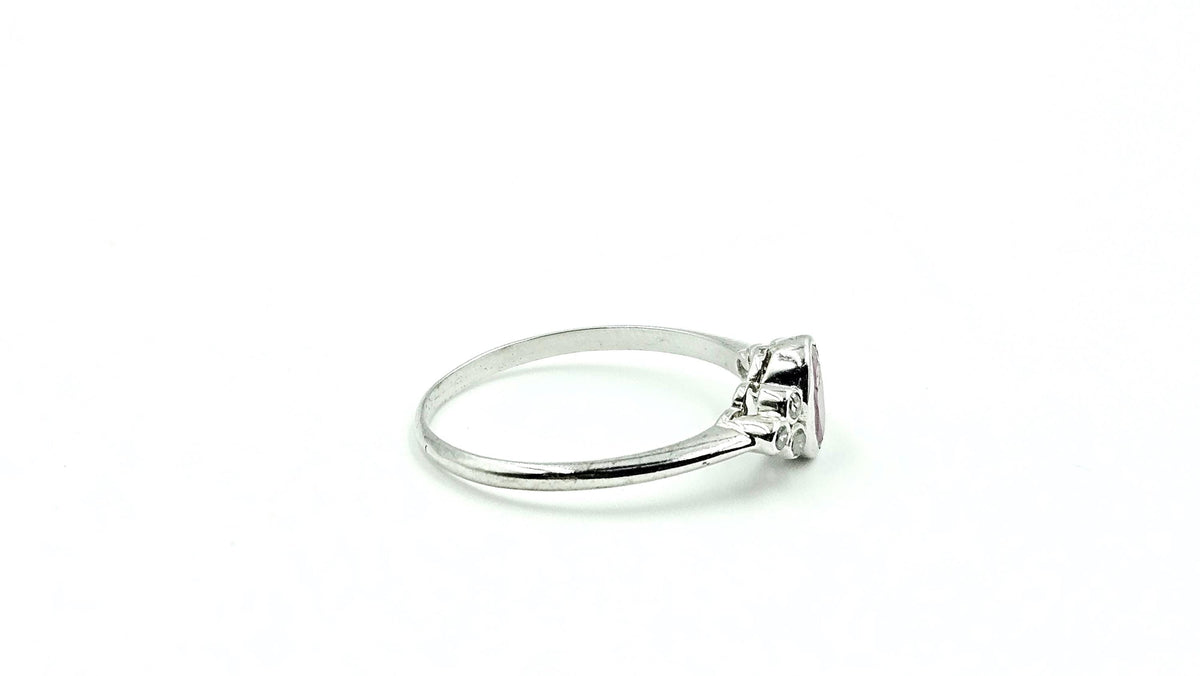 Bezel-Set Oval Ruby Ring with Diamond Accents – 925 Sterling Silver, 18K White Gold Vermeil