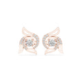 Moissanite Pavé Wing Stud Earrings – 925 Sterling Silver, 18K Gold Vermeil