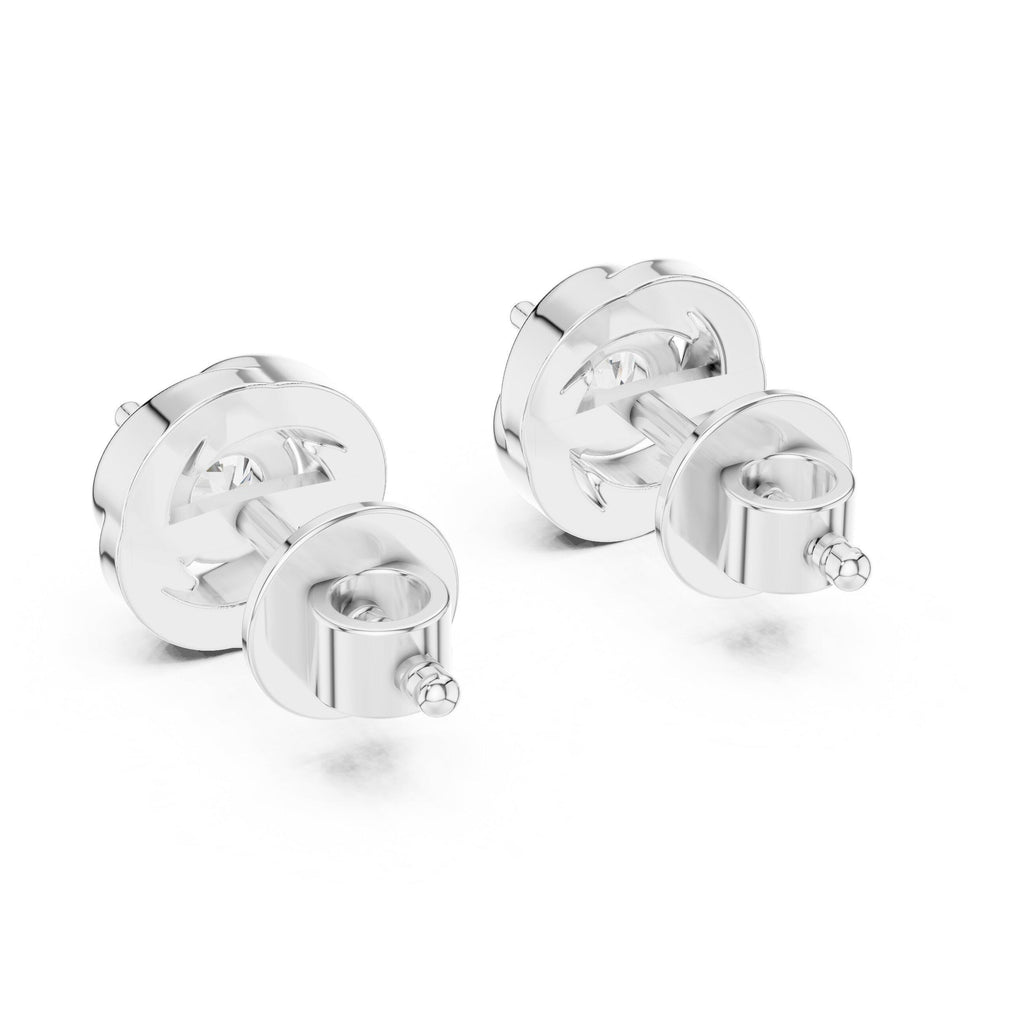 5mm Round Moissanite Swirl Stud Earrings – 925 Sterling Silver, 18K Gold Vermeil
