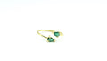 Pear Emerald Bypass Ring – 925 Sterling Silver, 18K Gold Vermeil