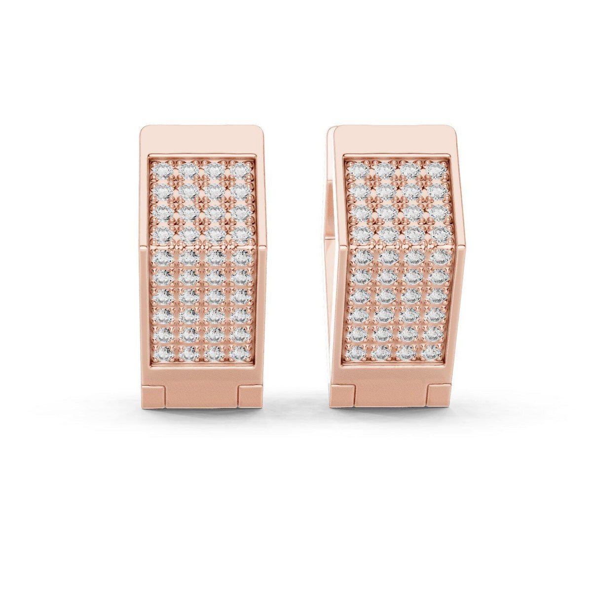 Moissanite Pavé Plug Hoop Earrings – 925 Sterling Silver, 18K Gold Vermeil