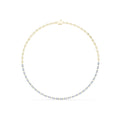 Emerald-Cut Moissanite Station Tennis Necklace – 925 Sterling Silver, 18K Gold Vermeil