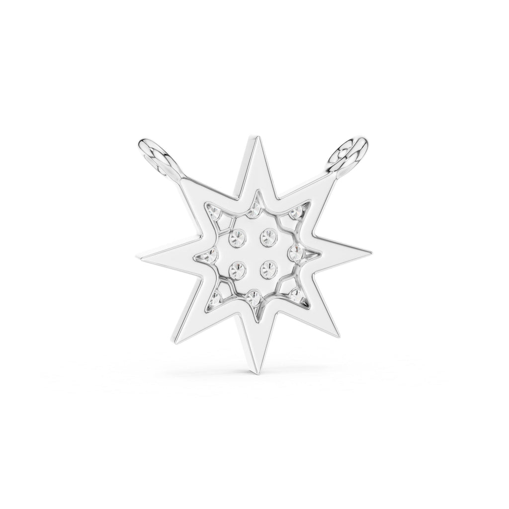 Moissanite Eight-Point Star Necklace – 925 Sterling Silver, 18K Gold Vermeil