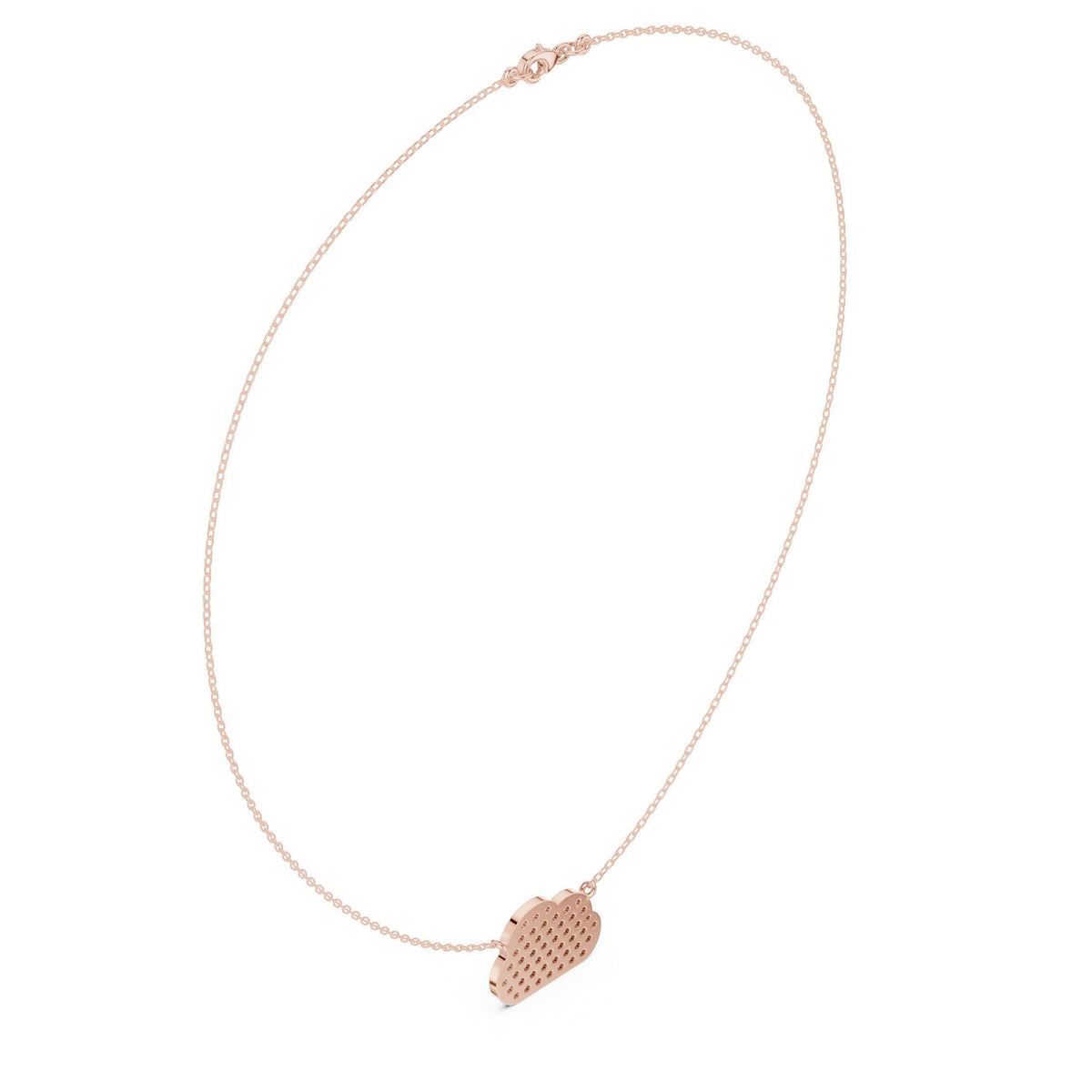 Moissanite Pavé Cloud Necklace – 925 Sterling Silver, 18K Gold Vermeil