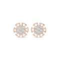 Round Moissanite Medallion Cluster Stud Earrings – 925 Sterling Silver, 18K Gold Vermeil