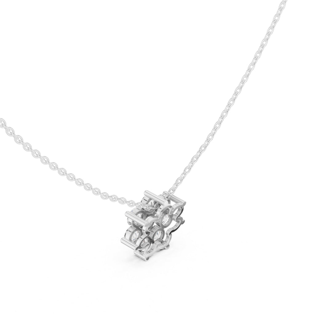 Moissanite Flower Cluster Mangalsutra Pendant – 925 Sterling Silver, 18K Gold Vermeil