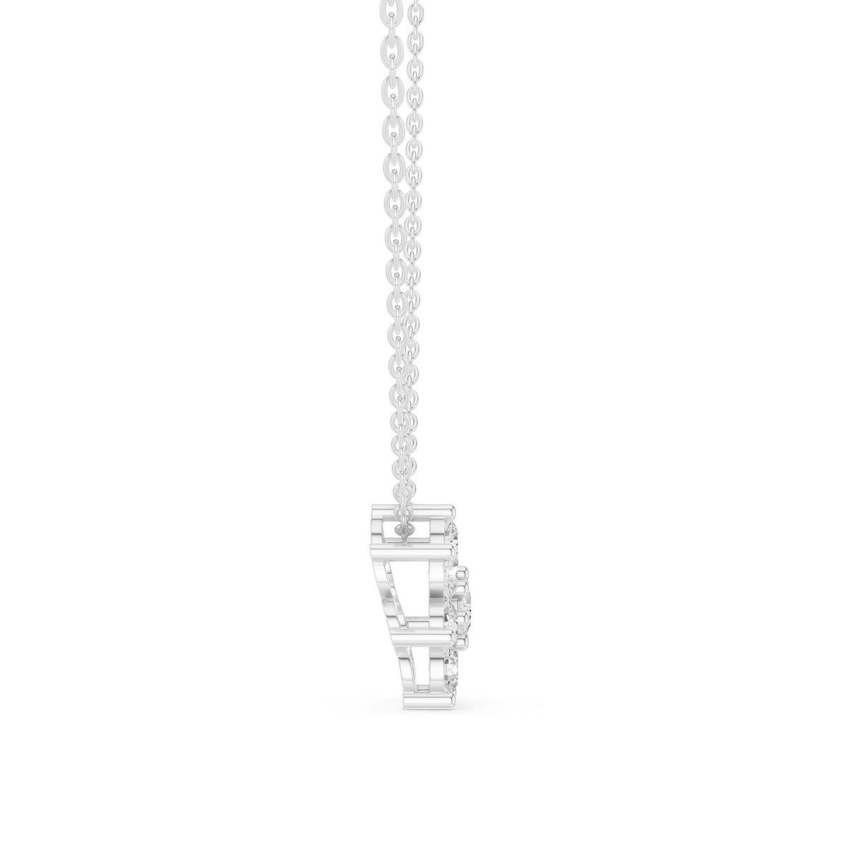 Moissanite Flower Cluster Mangalsutra Pendant – 925 Sterling Silver, 18K Gold Vermeil