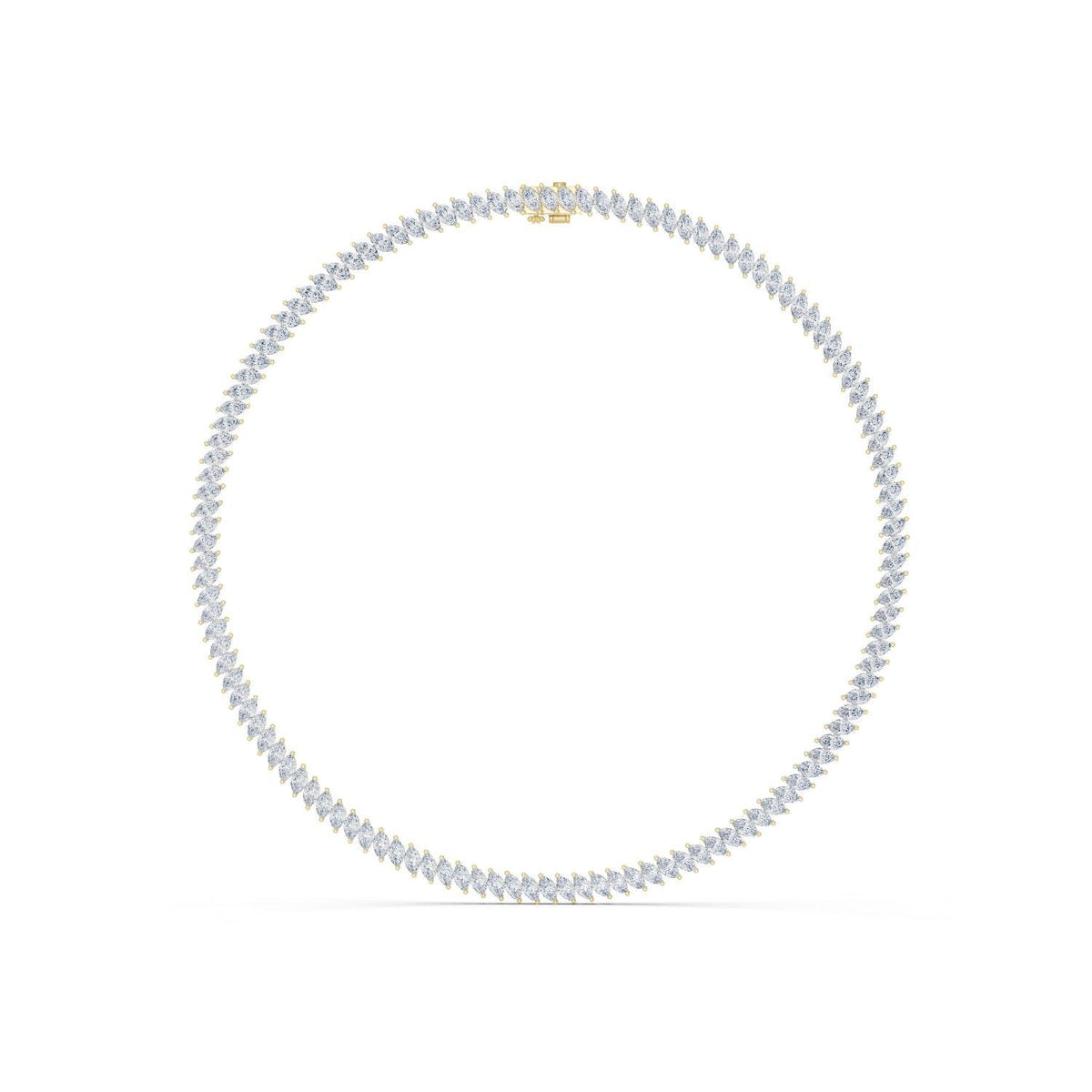 Marquise Moissanite Tennis Necklace – 925 Sterling Silver, 18K Gold Vermeil