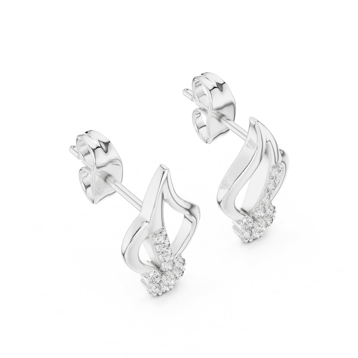 Moissanite Flame Cluster Stud Earrings – 925 Sterling Silver, 18K Gold Vermeil