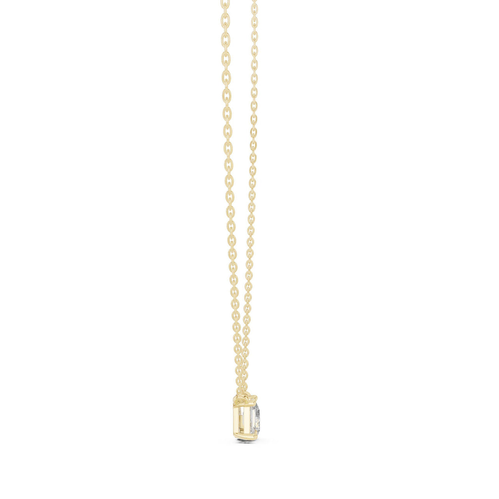 Emerald-Cut & Pear Moissanite Toi et Moi Necklace – 925 Sterling Silver, 18K Gold Vermeil